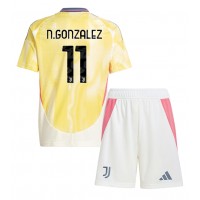 Juventus Nicolas Gonzalez #11 Fußballbekleidung Auswärtstrikot Kinder 2024-25 Kurzarm (+ kurze hosen)